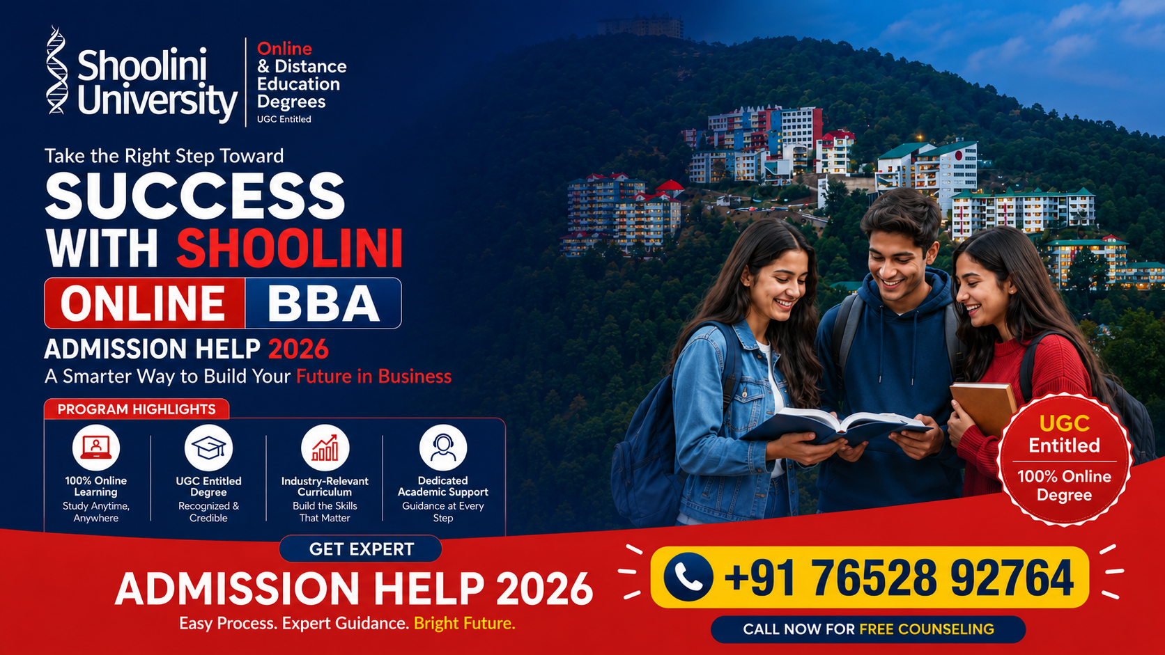 Shoolini Online BBA Admission Help 2026: Eligibility, Fees, Admission Process, Placements & Career Opportunities