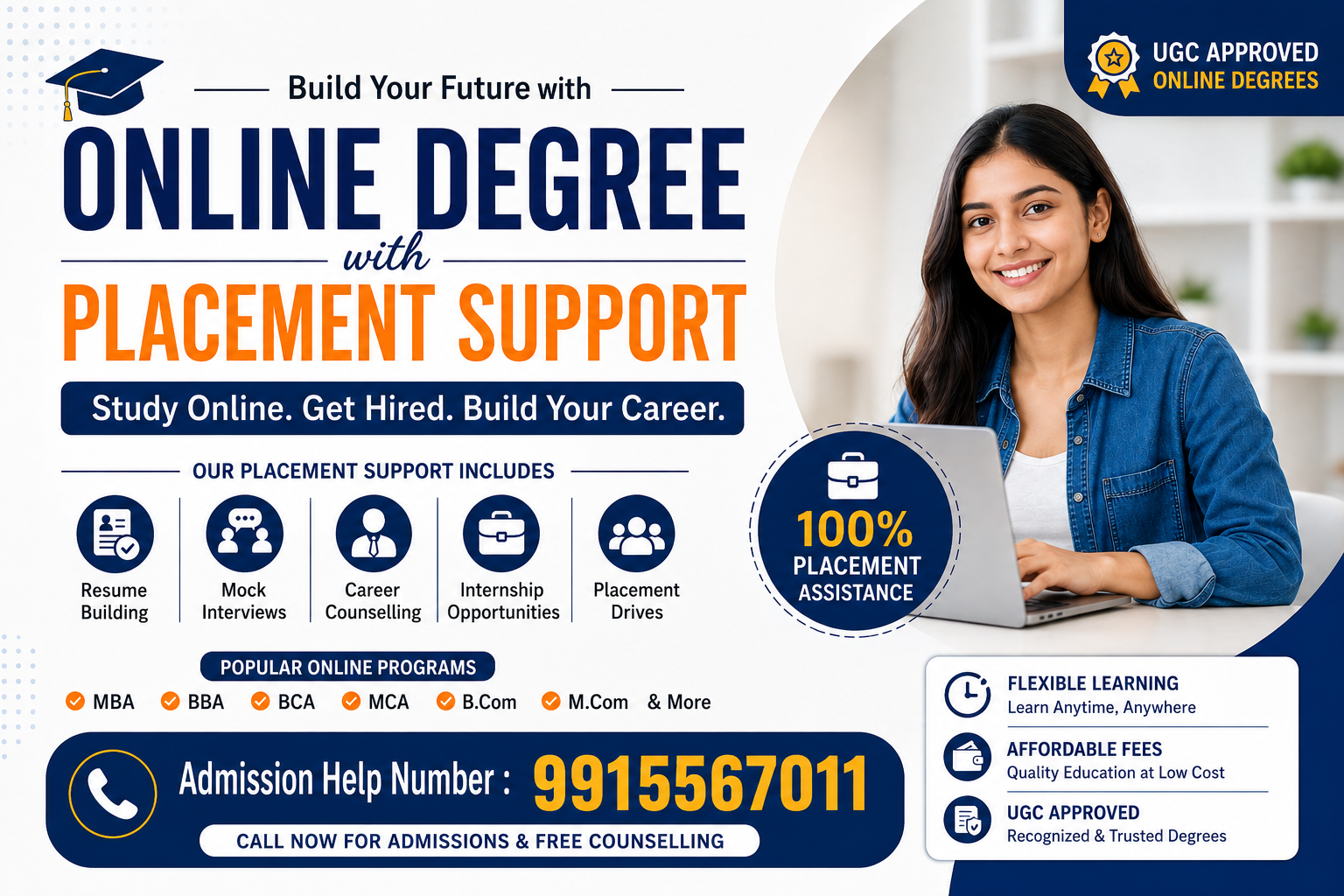 Online degree with placement support