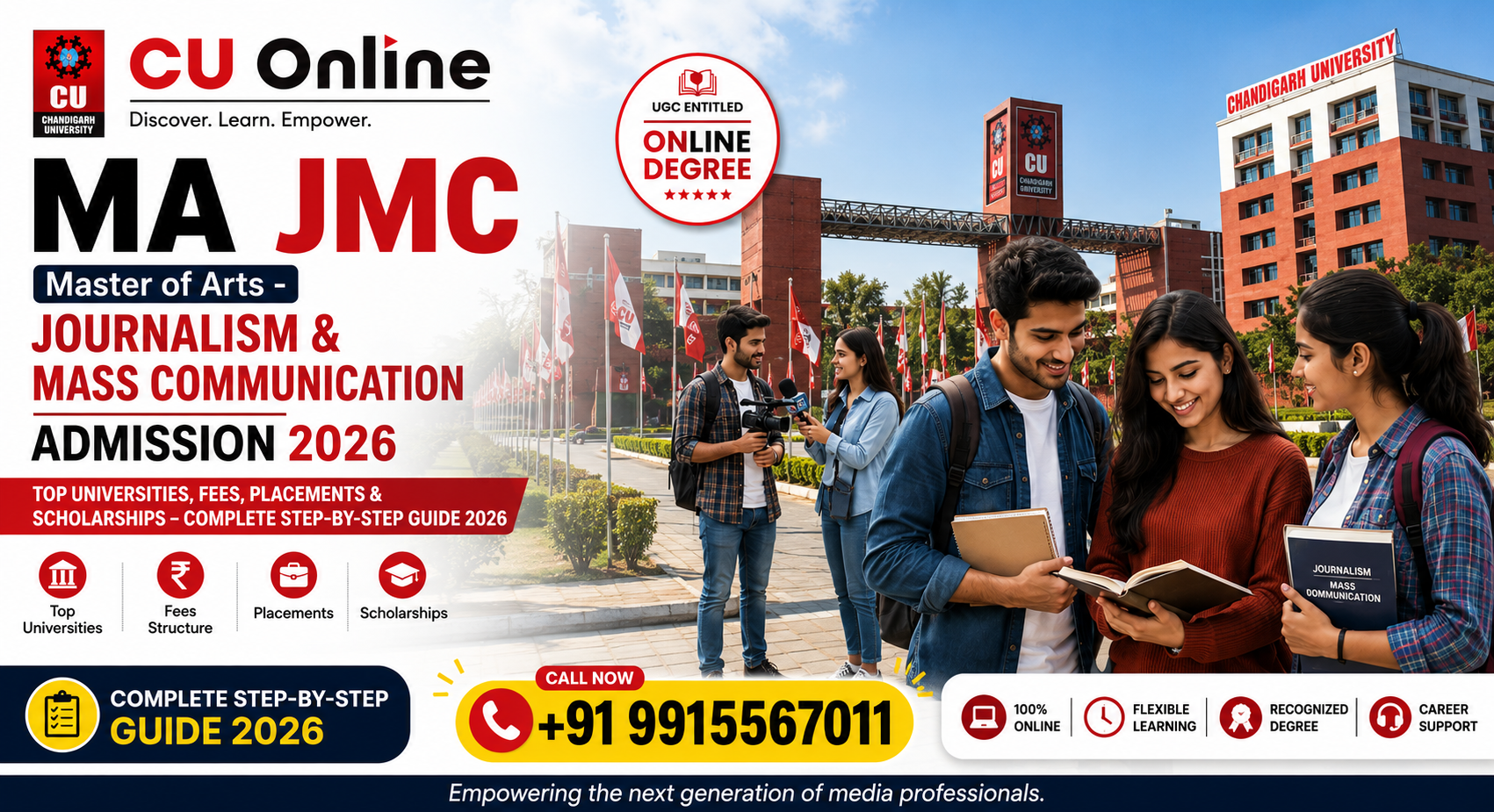 CU Online MA JMC Admission 2026: Eligibility, Fees, Placements, Scholarships & Complete Admission Process