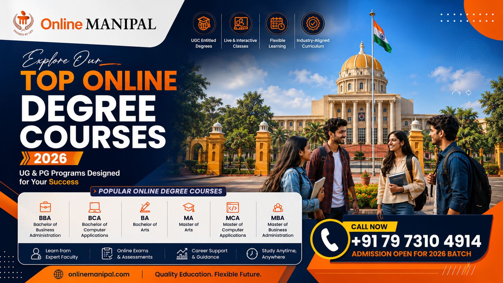 Explore Our Top Online Degree Courses 2026 – Online Manipal University Admission Guide, Fees, Eligibility, Career Opportunities & Placements