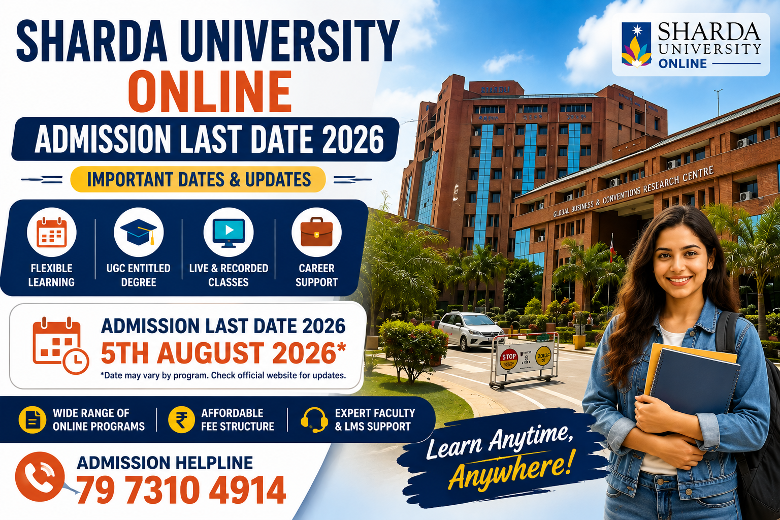 Online Admissions 2026 Campus Poster
