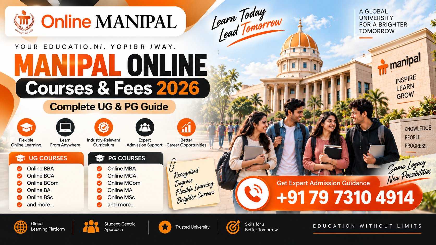 Manipal Online Courses & Fees 2026: Complete UG & PG Guide, Eligibility, Admission Process & Helpline Number