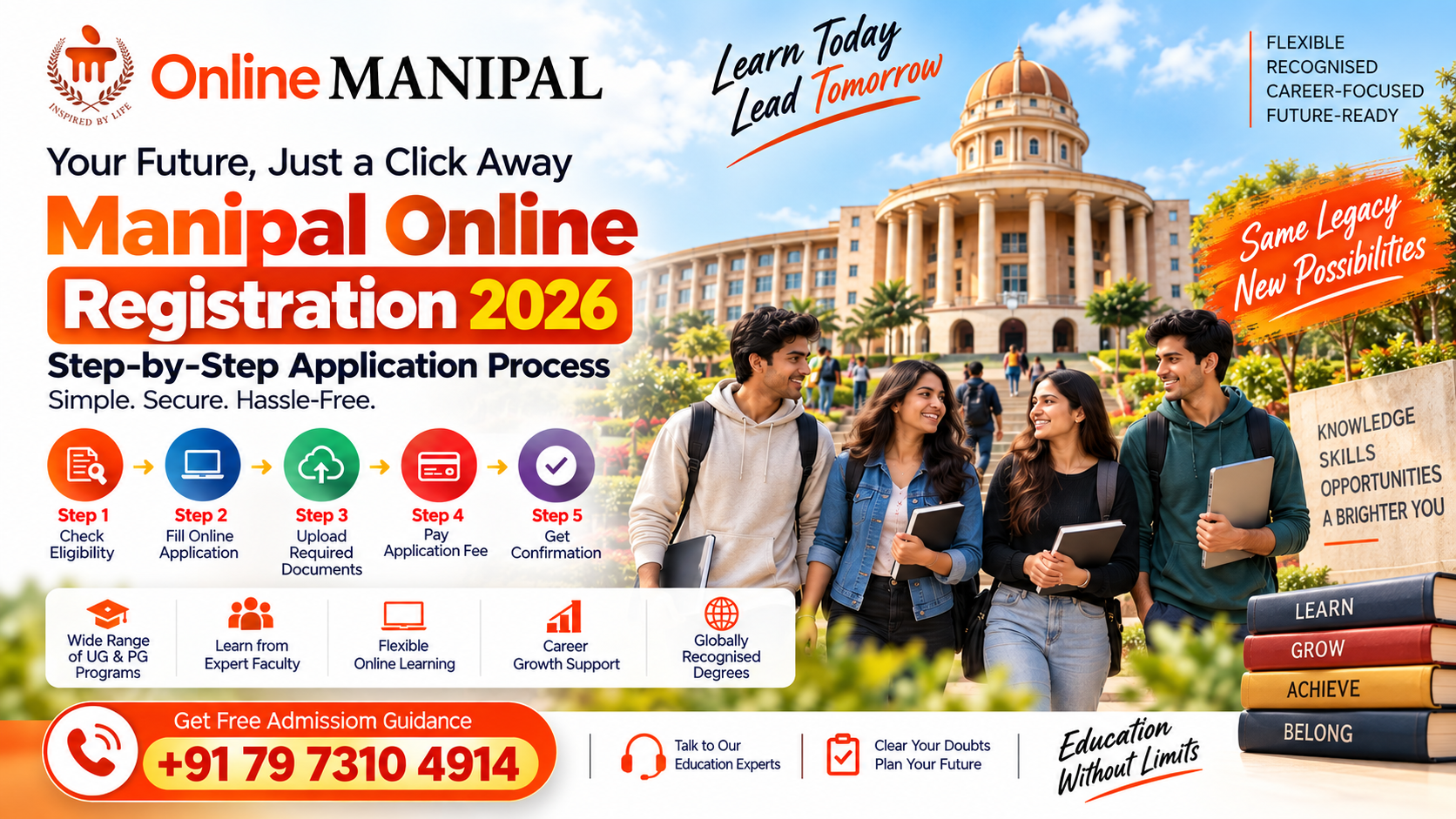 Manipal Online Registration 2026: Step-by-Step Application Process, Eligibility, Courses, Fees & Admission Help