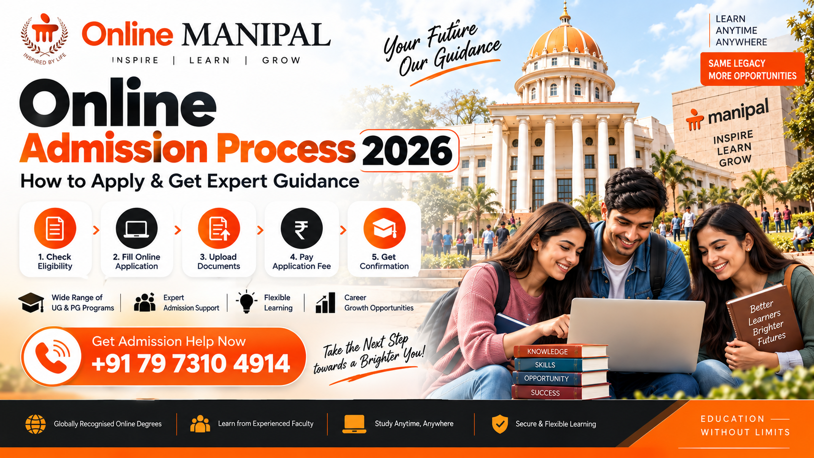 Manipal Online Admission Process 2026: How to Apply, Eligibility, Courses, Documents & Admission Help