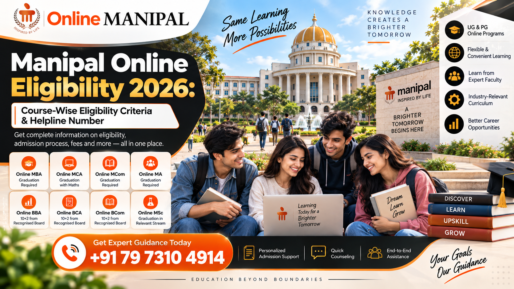 manipal-online-eligibility-2026:-course-wise-eligibility-criteria-admission-process-&-helpline-number