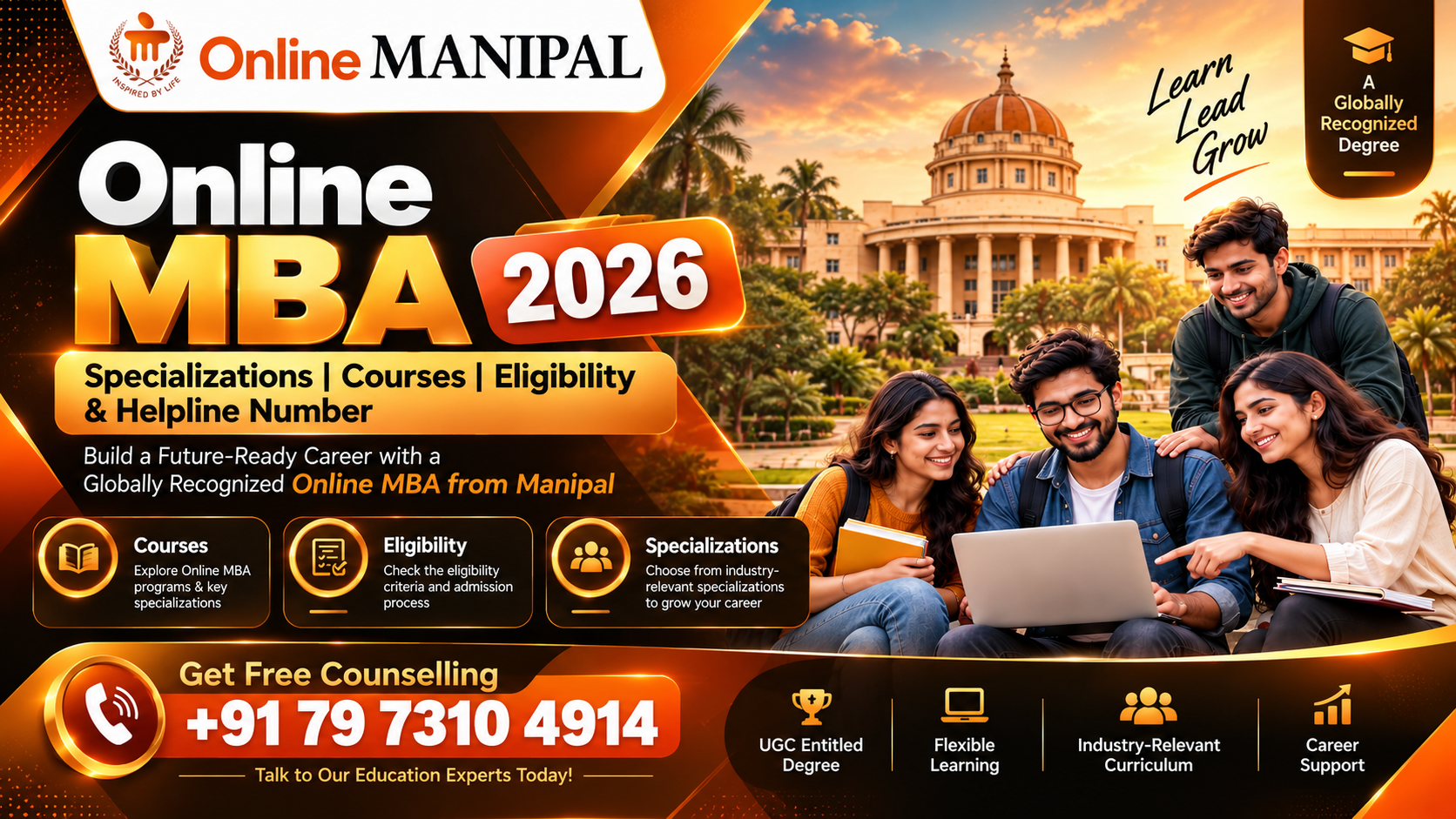 Manipal Online MBA Specializations 2026: Courses, Eligibility, Fees, Admission & Helpline Number