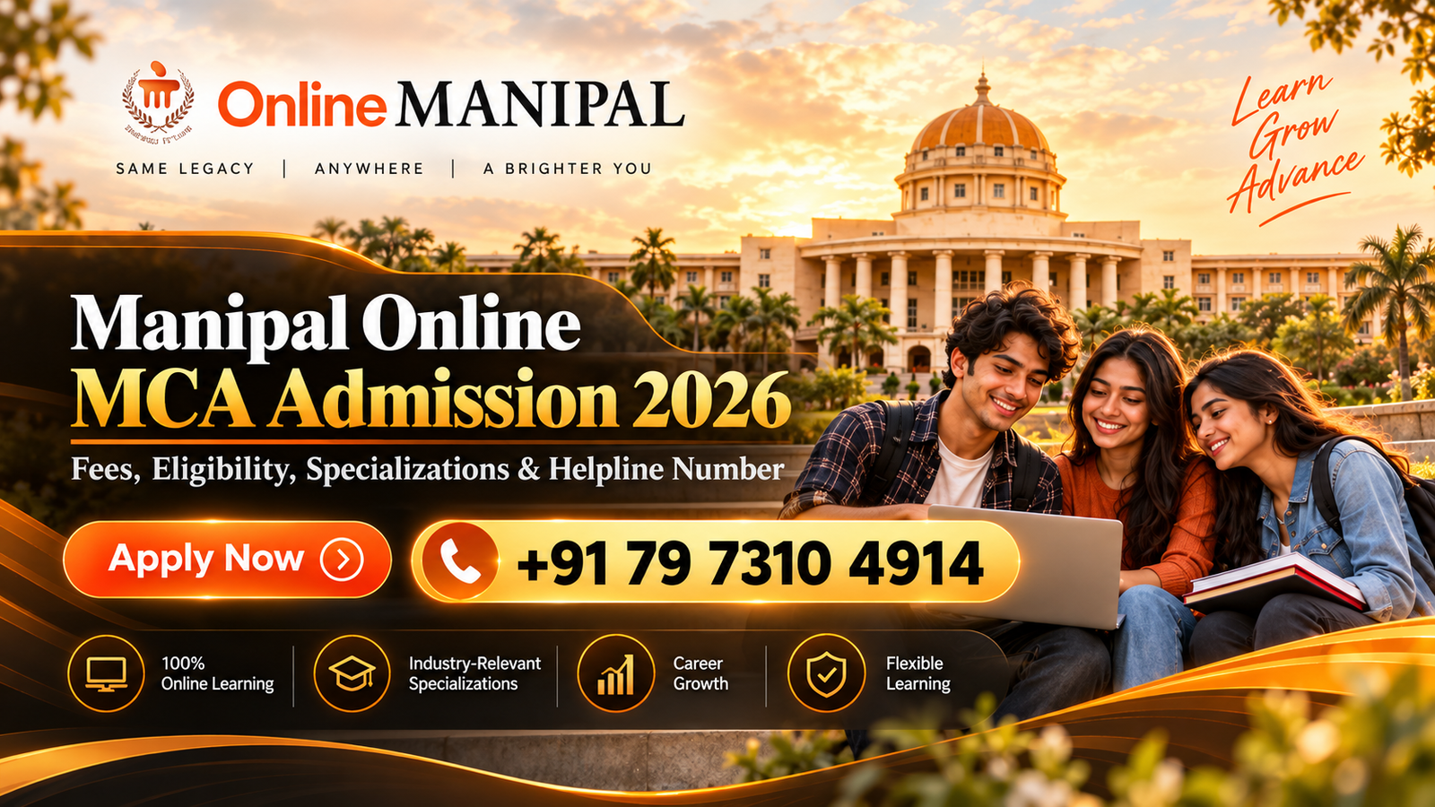 Manipal Online MCA Admission 2026: Fees, Eligibility, Specializations, Admission Process & Helpline Number