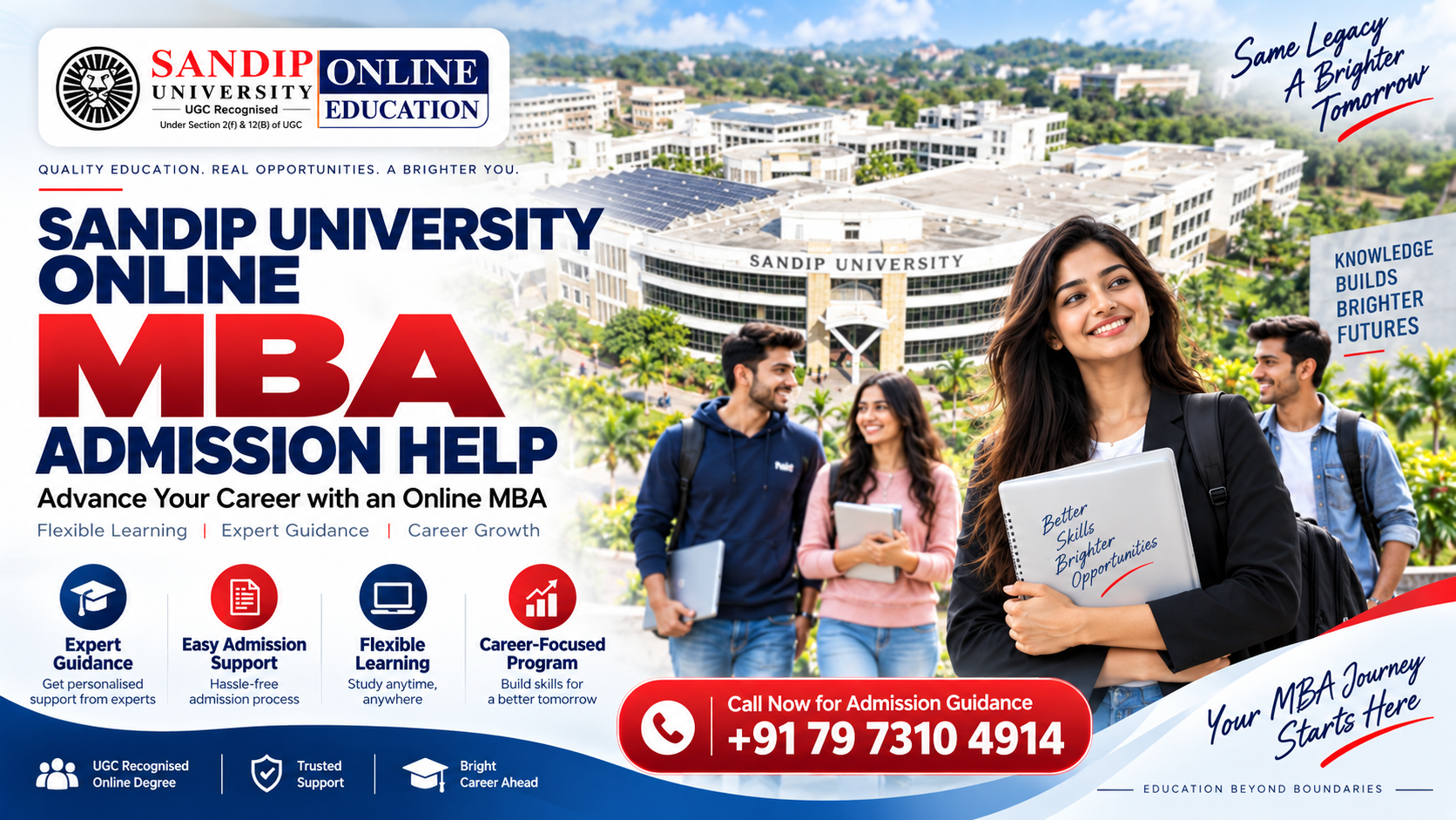 Sandip University Online MBA Admission Help 2026: Fees, Eligibility, Admission Process, Benefits & Career Scope