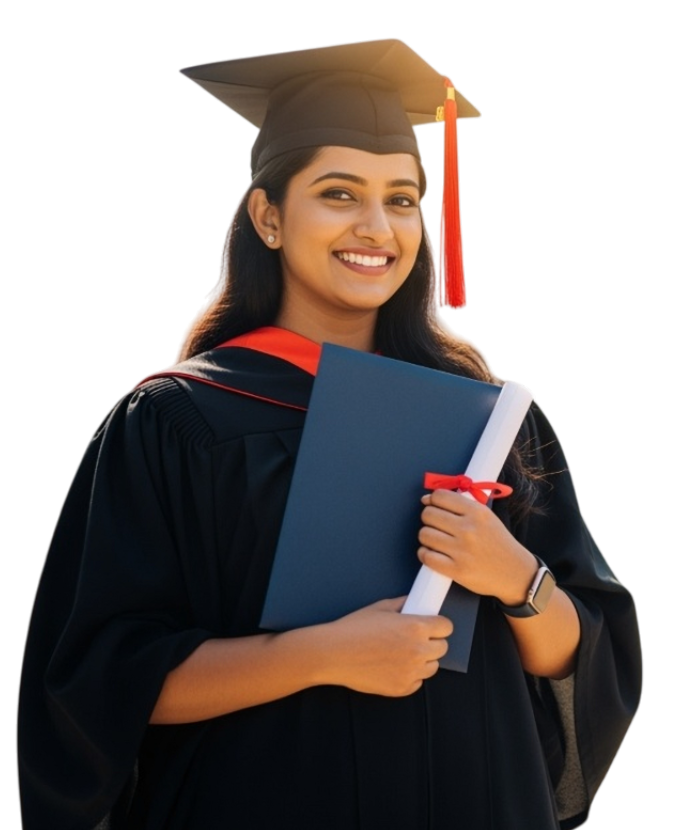 Graduated Student holding diploma