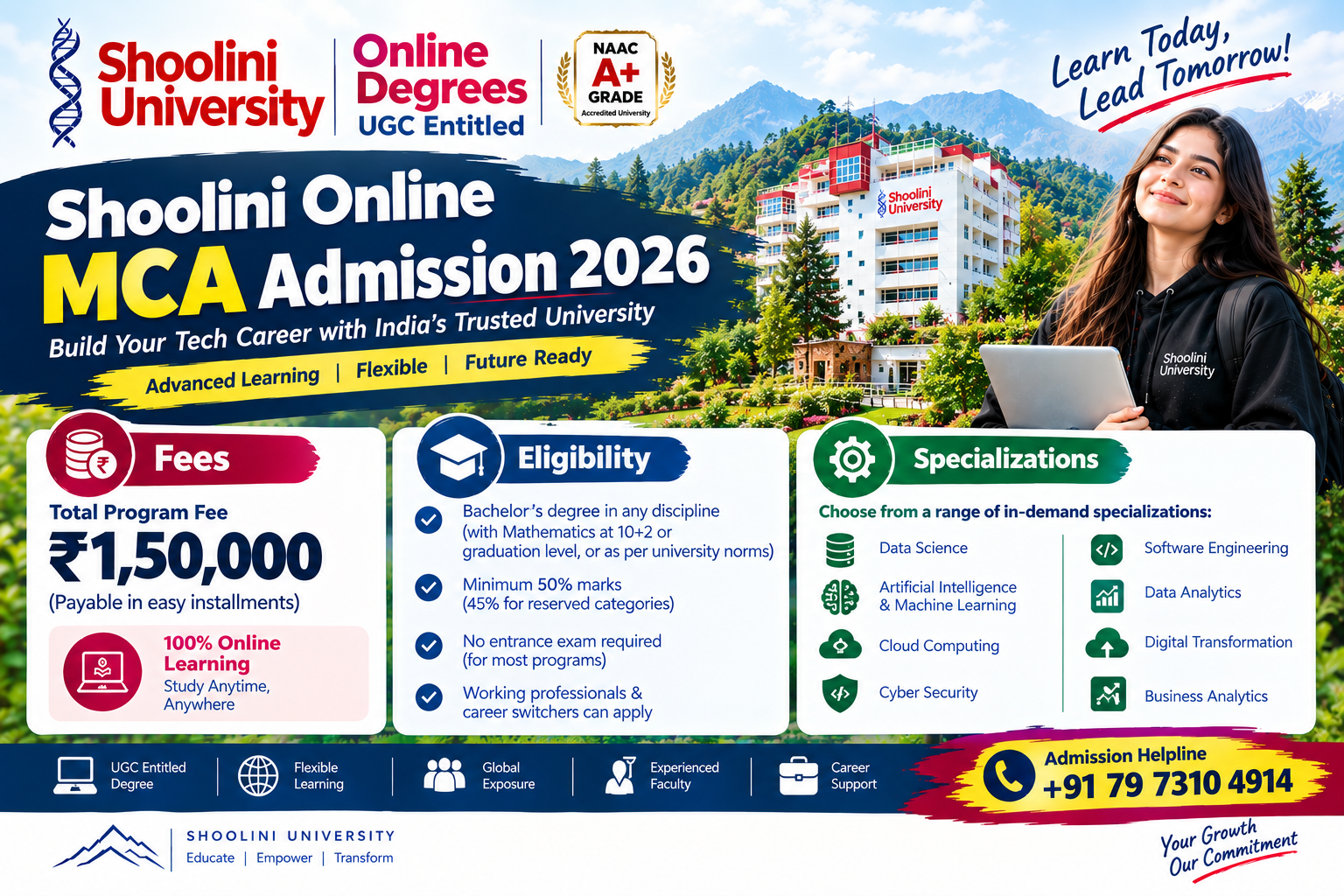 Shoolini Online MCA Admission 2026
