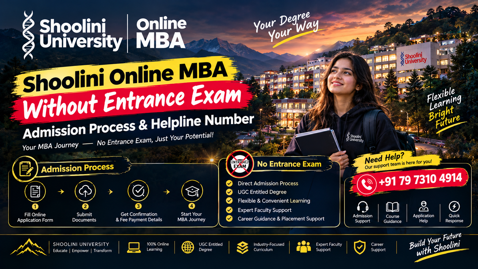 Shoolini Online MBA Without Entrance Exam