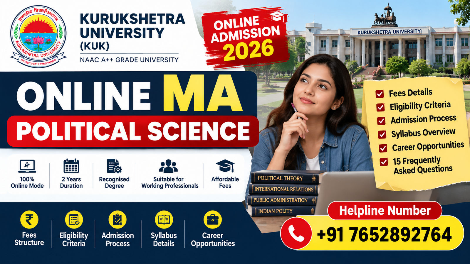 KUK Online MA Political Science 2026