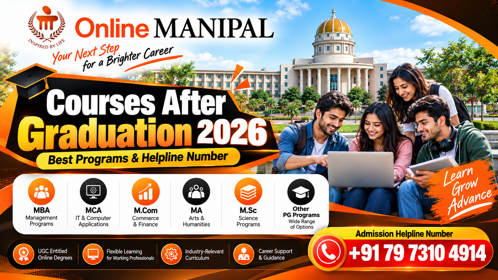 Manipal Online Courses After Graduation 2026: Best PG Programs, Eligibility, Fees, Career Scope & Admission Helpline Number