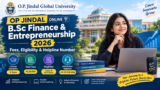 OP Jindal Online B.Sc Finance & Entrepreneurship 2026: Fees, Eligibility & Helpline Number