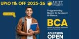 Online BCA at Amity University: Discount 11k OFF  | Admission Process 2025, Placement, Scholarship, Syllabus